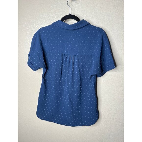 Bashafo‎ Women's Blue Polo size small short sleeve collared polyester button - Picture 3 of 8